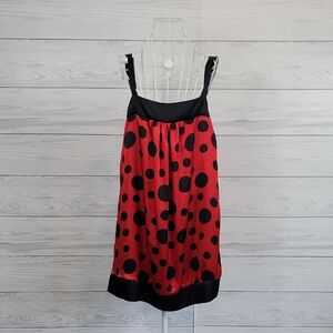As U Wish Red and Black Polka Dot Mini Dress Womens Juniors Size L (Runs Small)